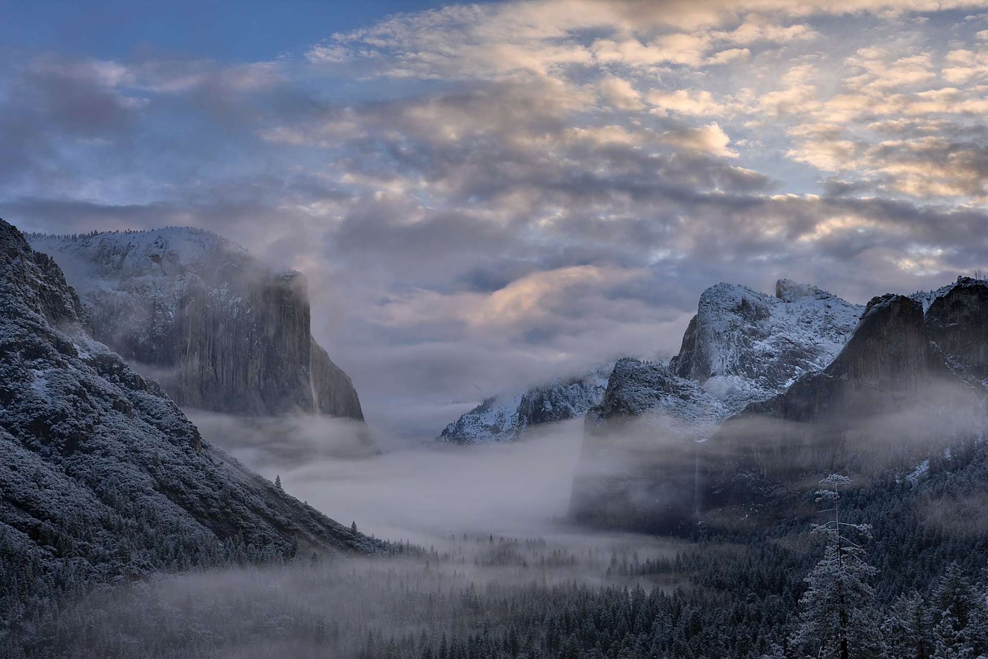 Winter Sunrise from Tunnel View by Michael Frye Winter Rune - The Poetry of Light