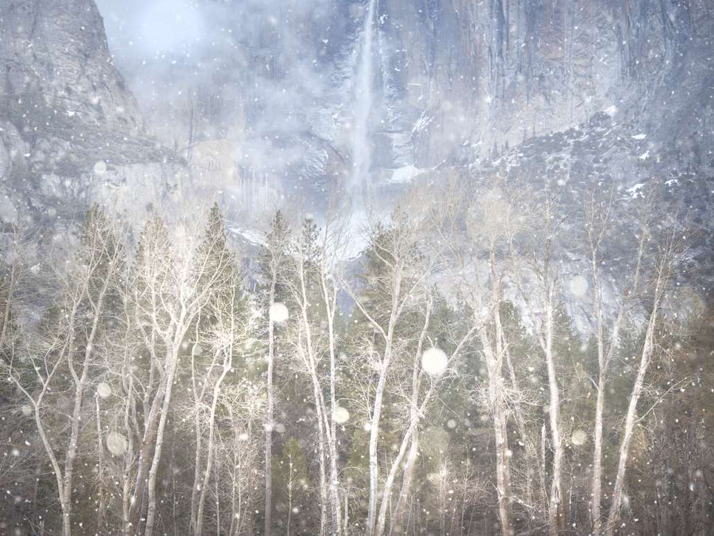 Yosemite Falls in Snow by Charlotte Gibb Winter Rune - The Poetry of Light